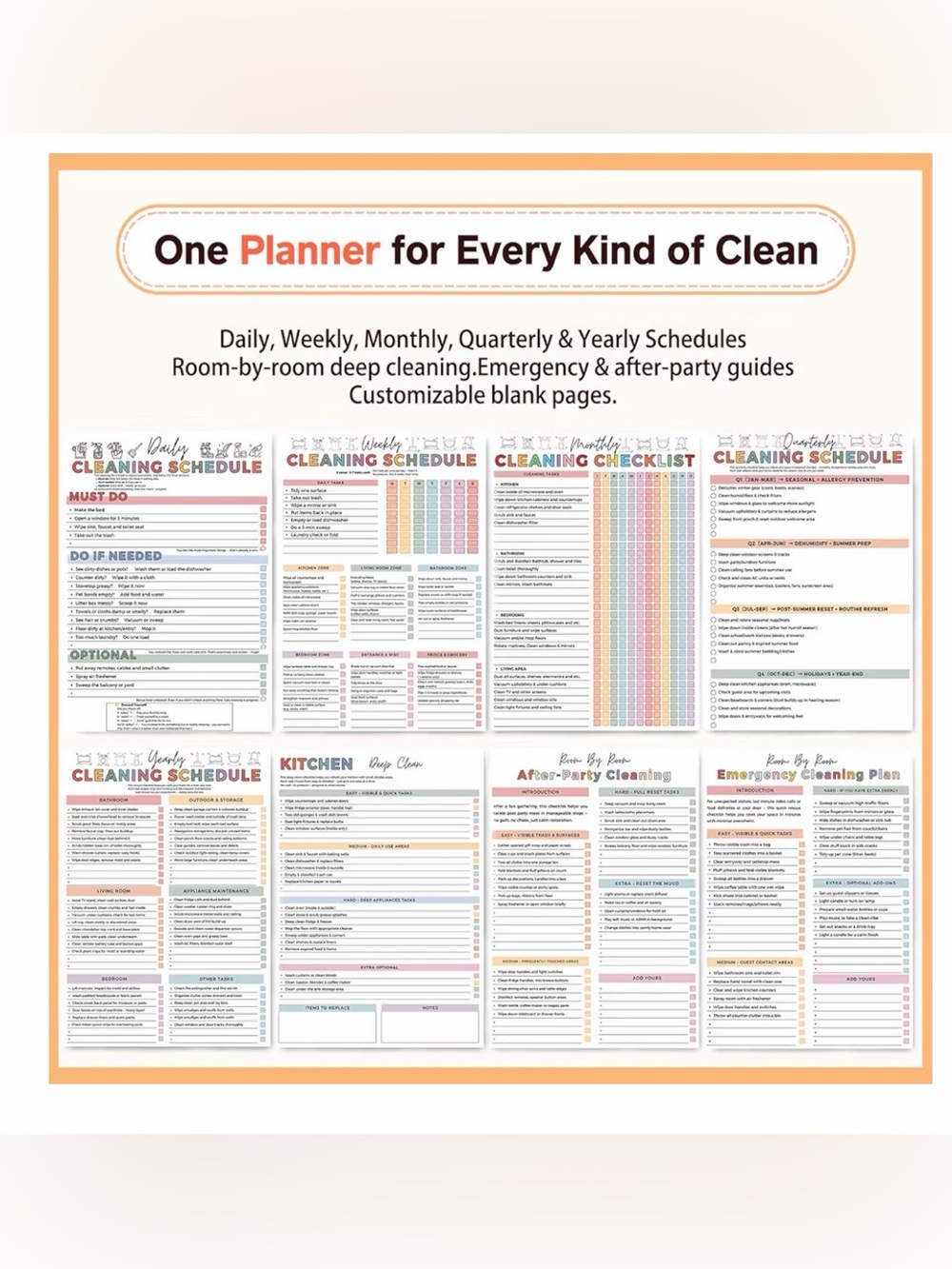 ADHD Cleaning Planner - Multicolor Cover - Picture 2 of 7
